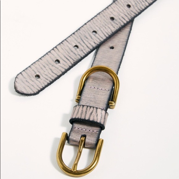 New Free People Pink Denim Days Double Buckle Belt - Picture 3 of 7